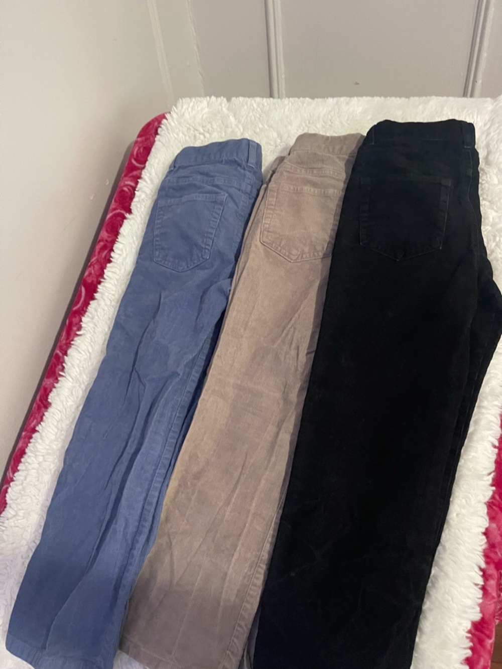 Janie and Jack Corduroy Pants Trio in Blue, Taupe, and Black - Picture 9 of 9